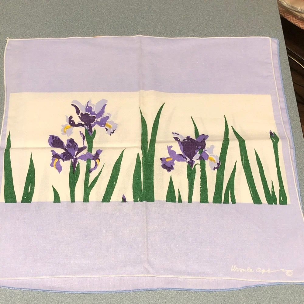 Floral Print Cloth Napkins with Purple Irises - Picture 9 of 16